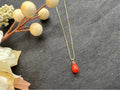 Dainty Carnelian pendant , gifts for her, AAA micro faceted crystal, layering necklace, 14k gold chain, anti tarnish chain, july birthstone