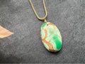 Variscite pendant , gifts for her, layering necklace, 14k gold chain, anti tarnish chain, natural stone pendant