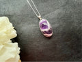 Chevron Amethyst pendant , gifts for her, layering necklace, 925 sterling silver, natural stone pendant, February birthstone