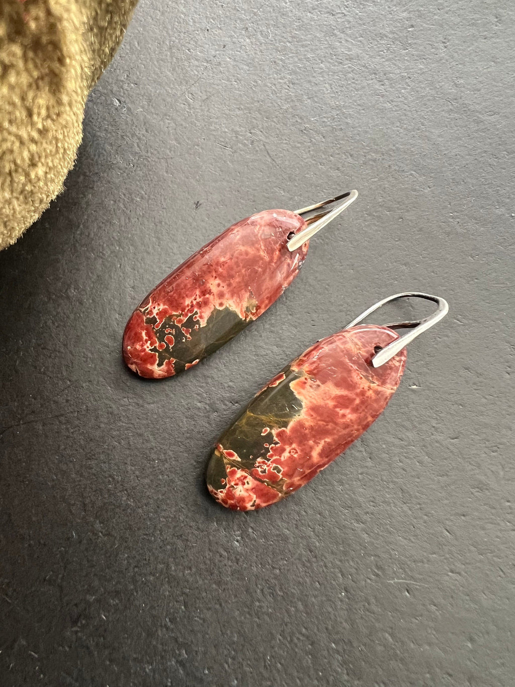 Red creek Jasper earrings natural stone jewelry unique one of a kind gifts for women jasper earrings