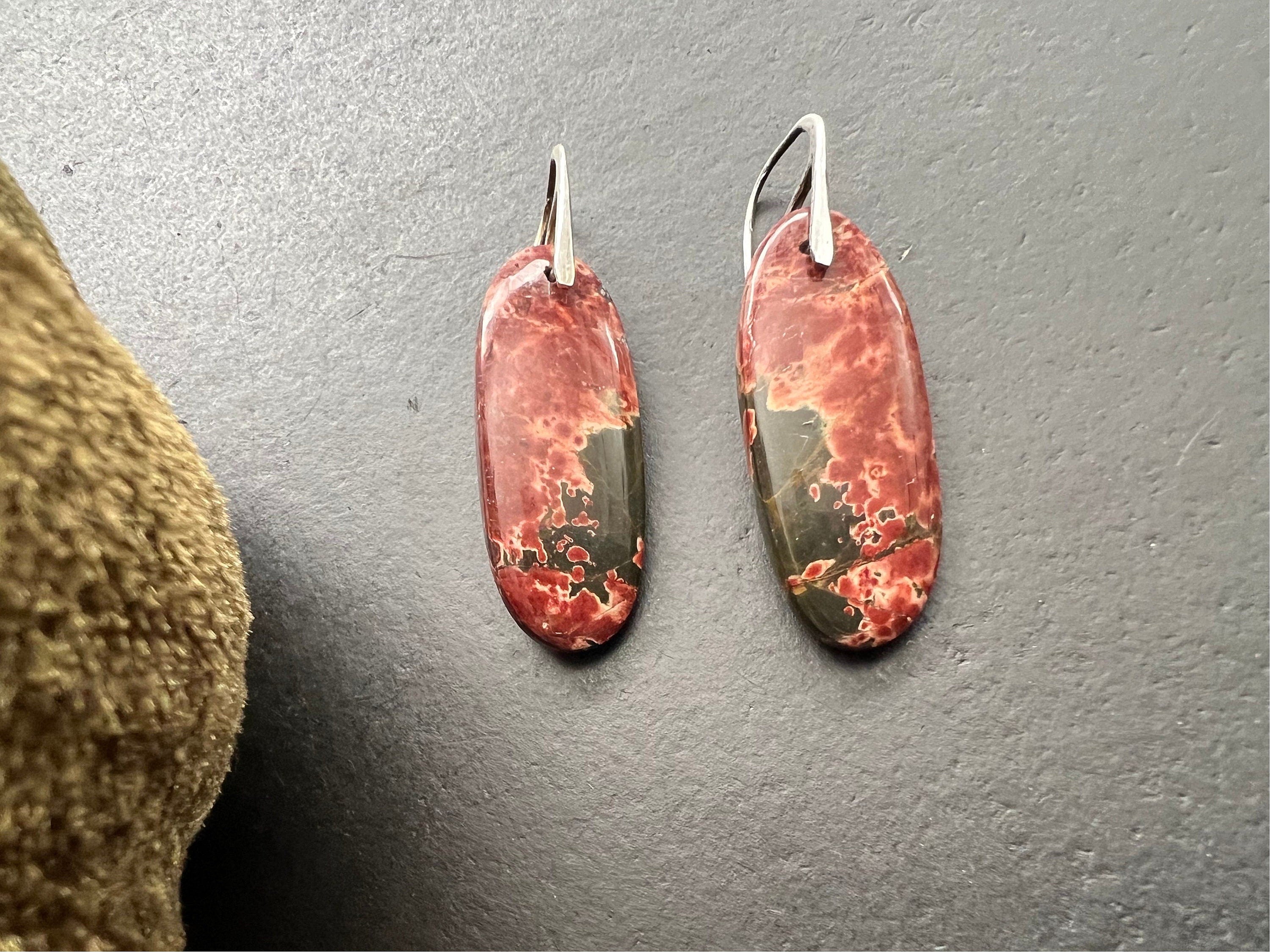 Red creek Jasper earrings natural stone jewelry unique one of a kind gifts for women jasper earrings