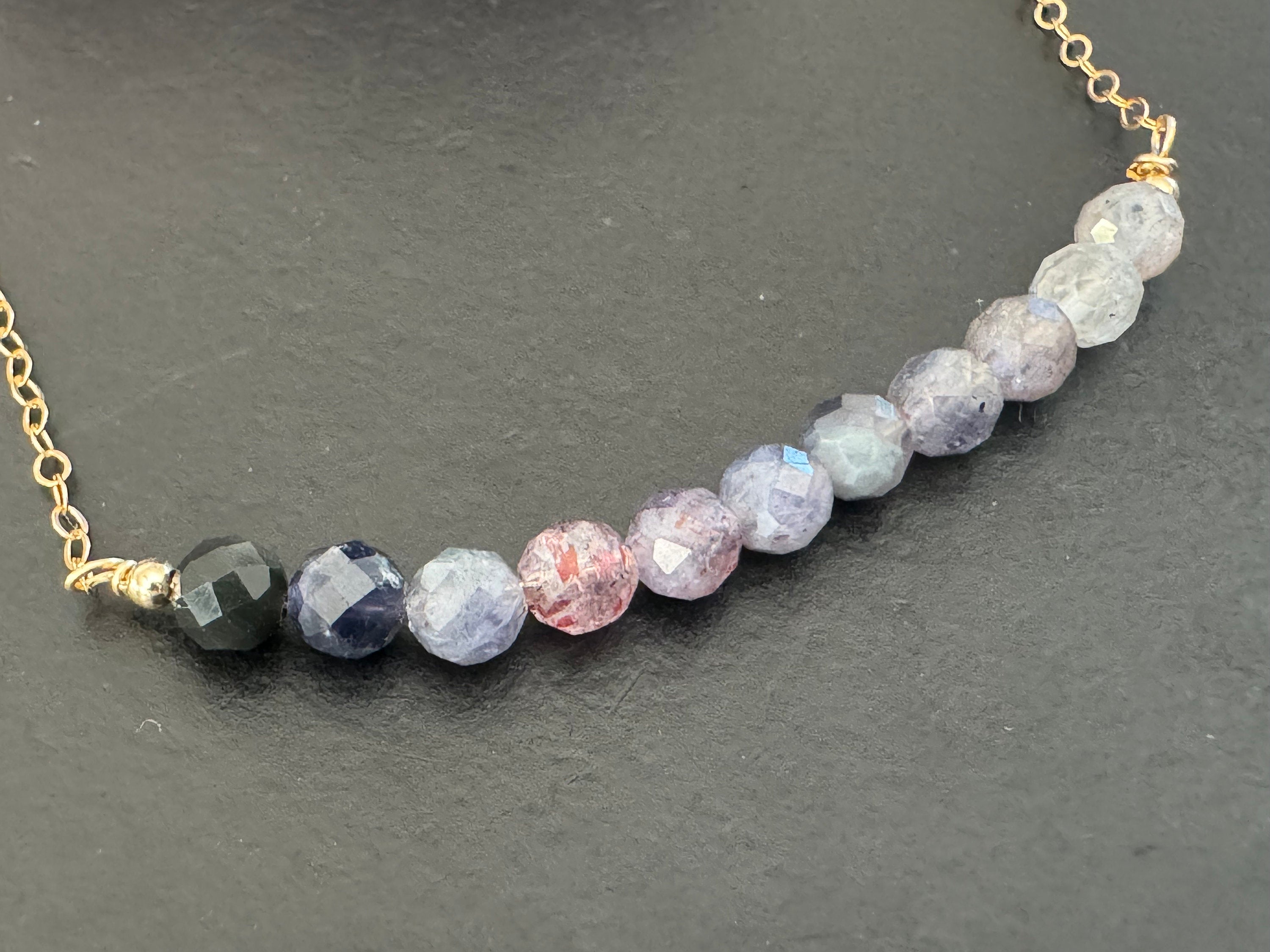 Iolite Bar Necklace, faceted gemstone Necklace, gemstone Necklace, birthday Gift For Her, natural stone jewelry, gift for wife