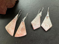 Scolecite earrings, sterling silver ear wires,natural stone jewelry, healing stone, salmon pink color earrings, gifts for women