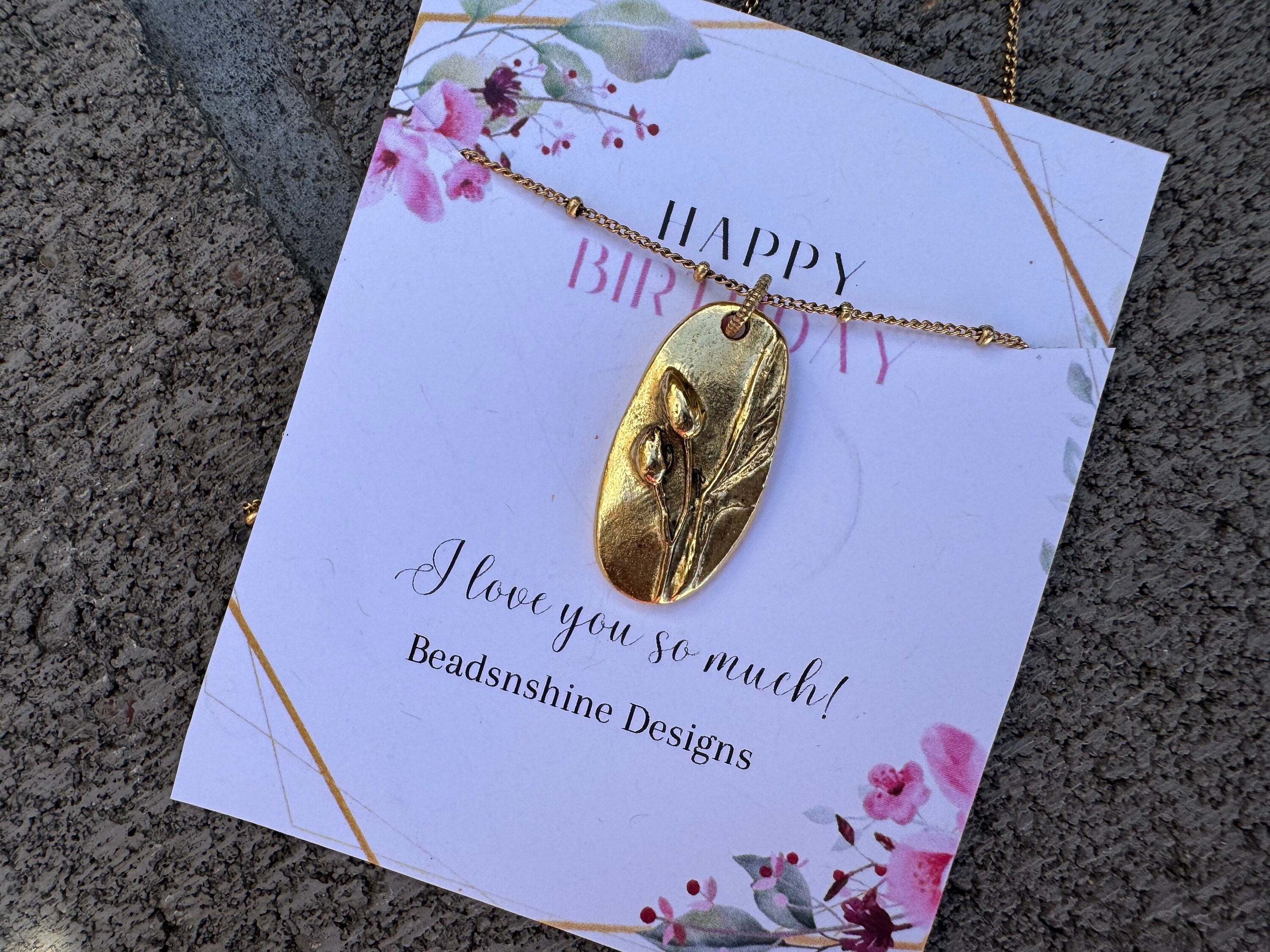 Boho jewelry, Antique gold wildflower pendant, organic oval charm necklace, floral pendant, boho necklace, birthday gift for her