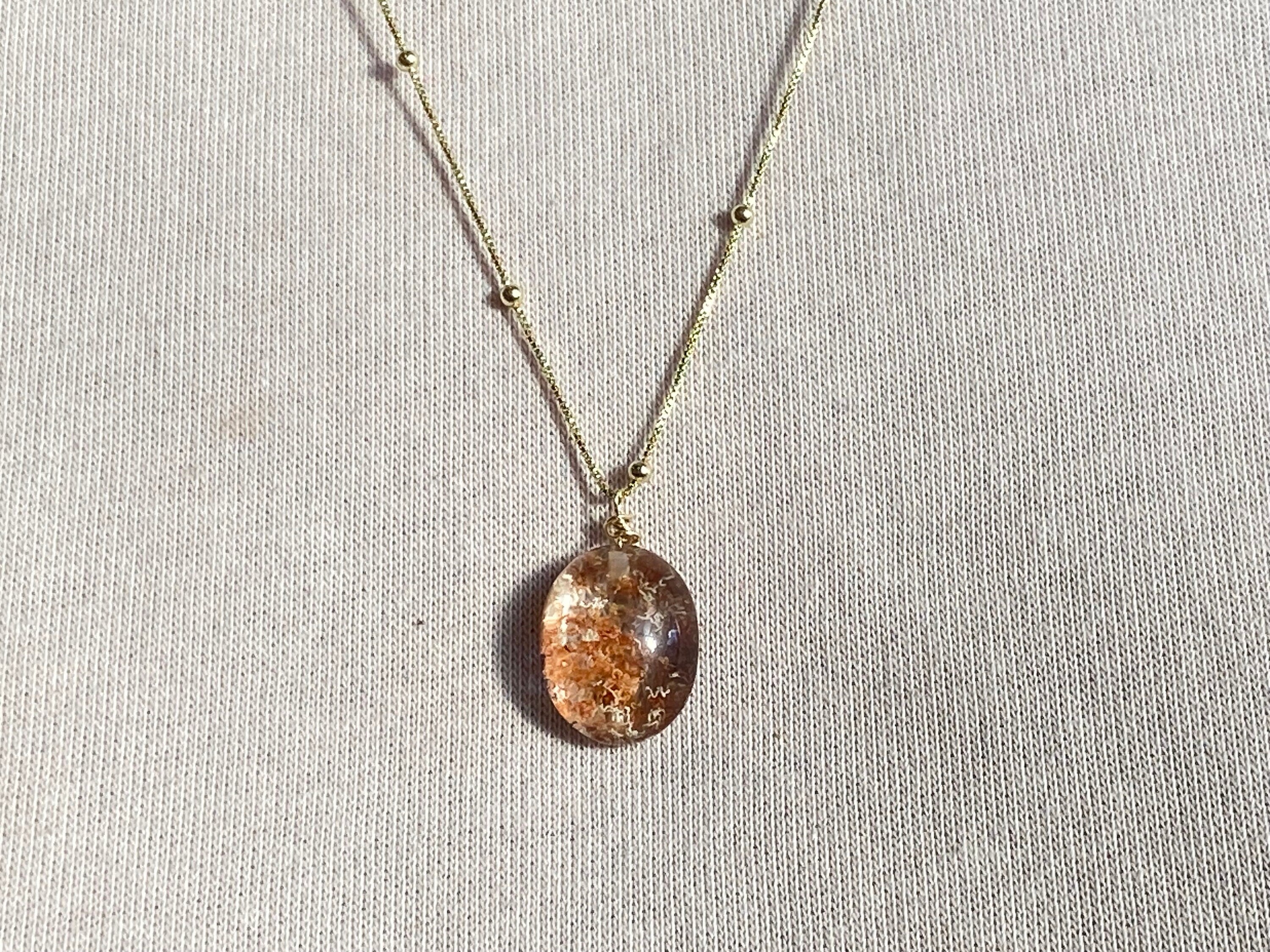 Lodolite necklace, garden quartz pendant, natural stone pendant, layering necklace gemstone necklace, gifts for her