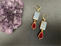 Picasso Czech glass Earrings, Boho Dangle Earrings, Vintage Jewelry, Czech Glass Earrings, Bohemian Hippie Earrings, unique gift for her