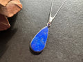 Lapis Lazuli pendant, 925 sterling silver, natural gemstone pendant, gemstone necklace, navy blue pendant, natural stone jewelry