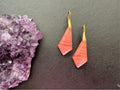 Cherry quartz earrings / gold plated 925 sterling silver ear wires/ natural stone jewelry / gifts for women/ conical shape