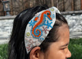Seahorse Beaded Knot Headband, Handmade Knot Headband, Wide Knot Headband, Embellished Knot Headband, Seed Bead Headband, gifts for her