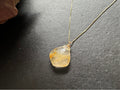 Golden rutilated quartz pendant , gifts for her, layering necklace, 14k gold chain, anti tarnish chain, natural stone pendant