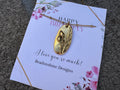 Boho jewelry, Antique gold wildflower pendant, organic oval charm necklace, floral pendant, boho necklace, birthday gift for her