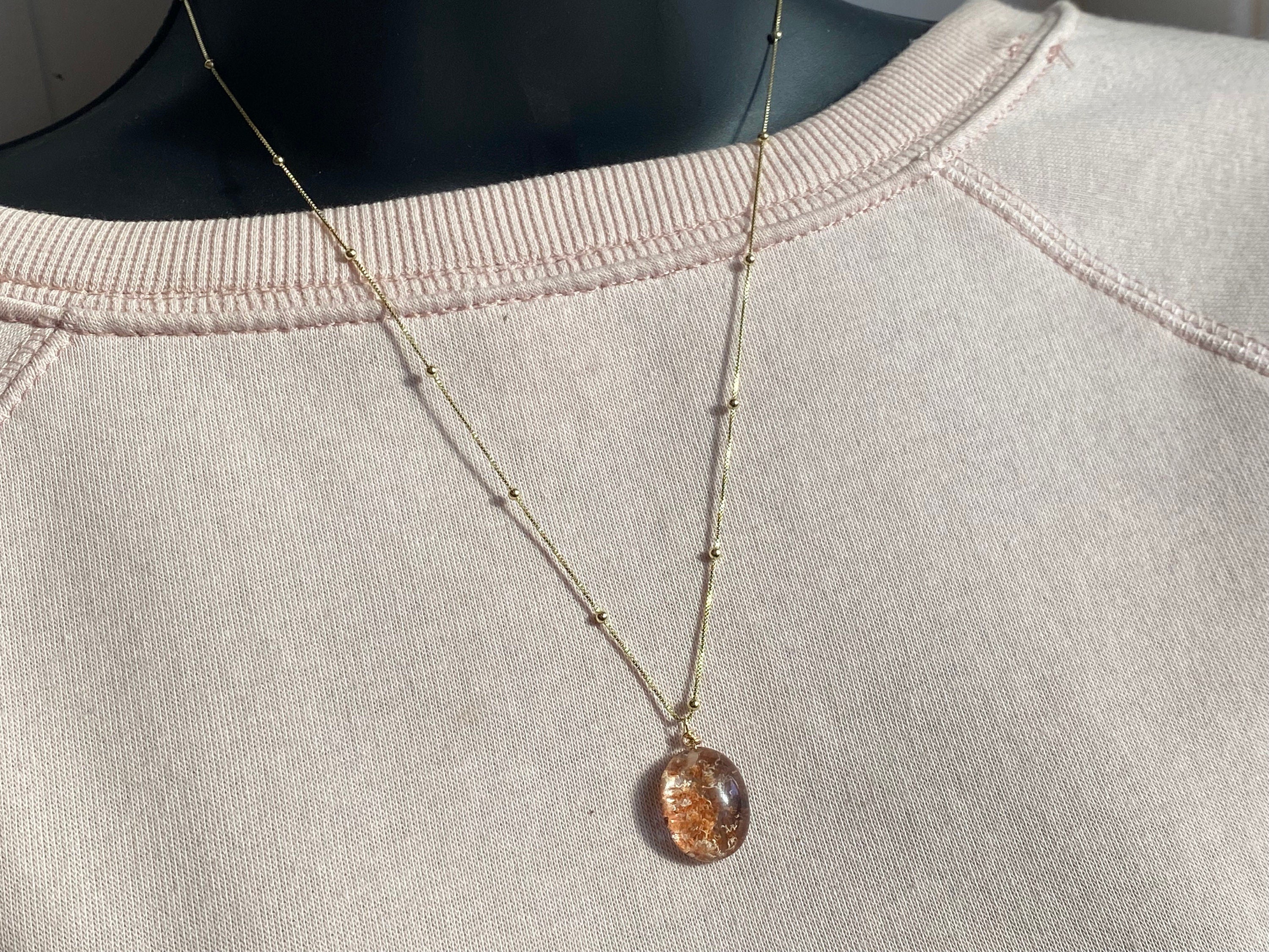 Lodolite necklace, garden quartz pendant, natural stone pendant, layering necklace gemstone necklace, gifts for her