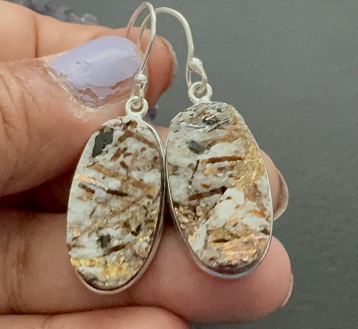 Astrophyllite earrings / 925 sterling silver / natural stone jewelry/ gifts for women