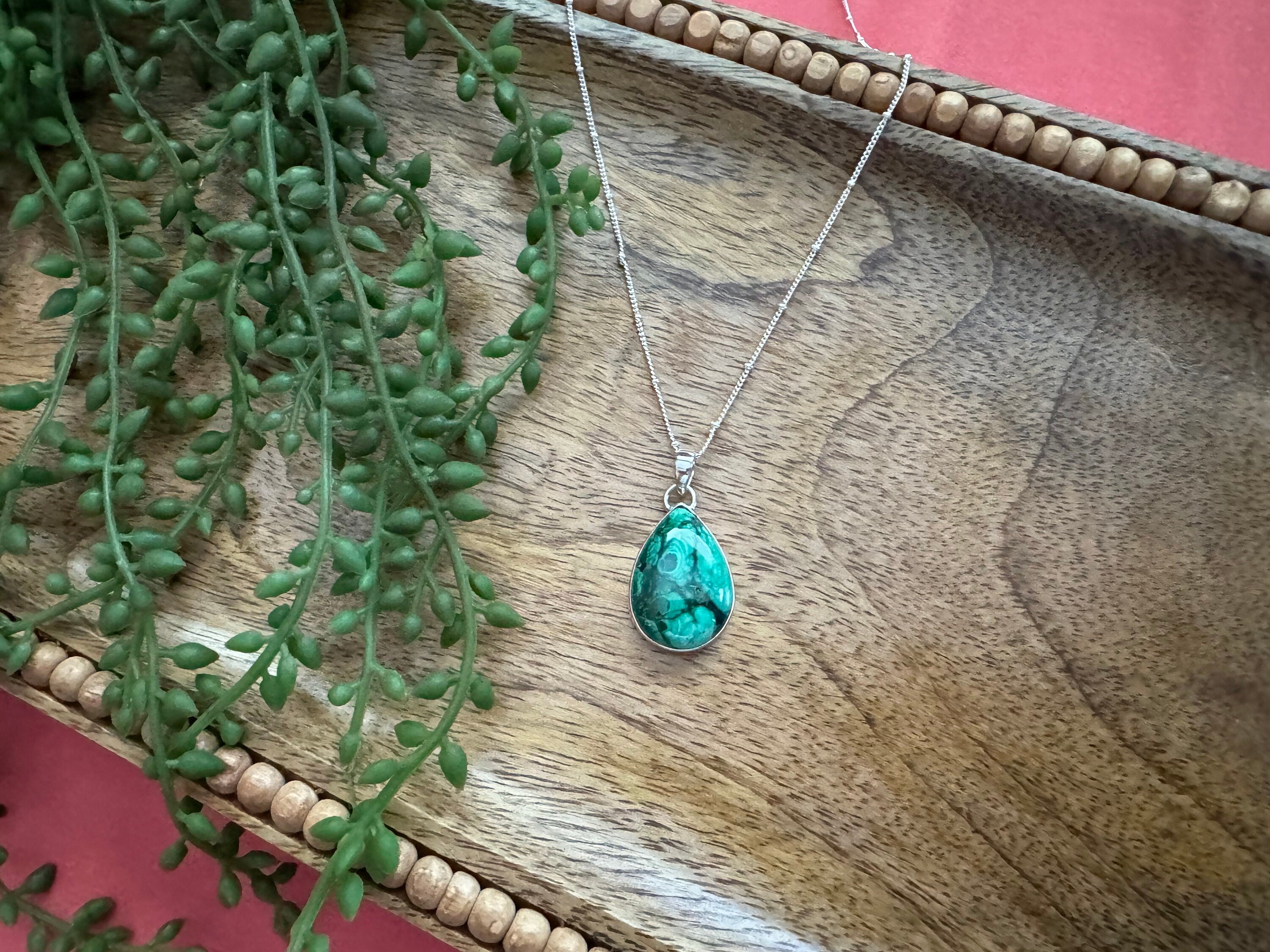 Malachite Pendant 925 Sterling Silver Pendant Malachite Gemstone Malachite Handmade Silver Gemstone Jewelry Malachite Pendant For Necklaces