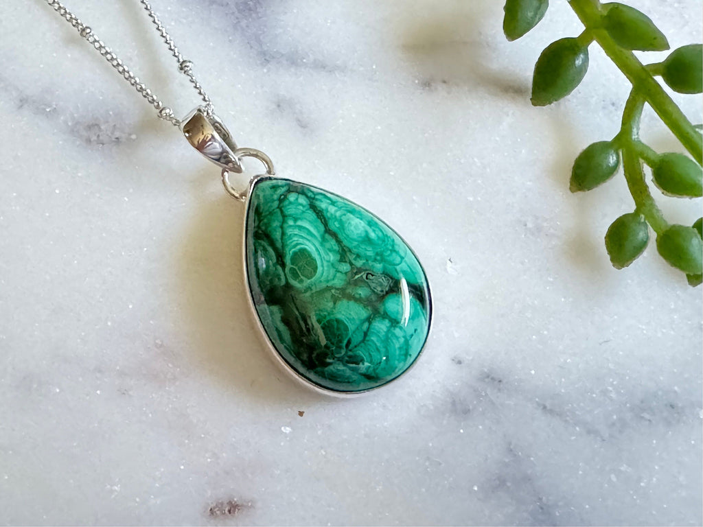 Malachite Pendant 925 Sterling Silver Pendant Malachite Gemstone Malachite Handmade Silver Gemstone Jewelry Malachite Pendant For Necklaces