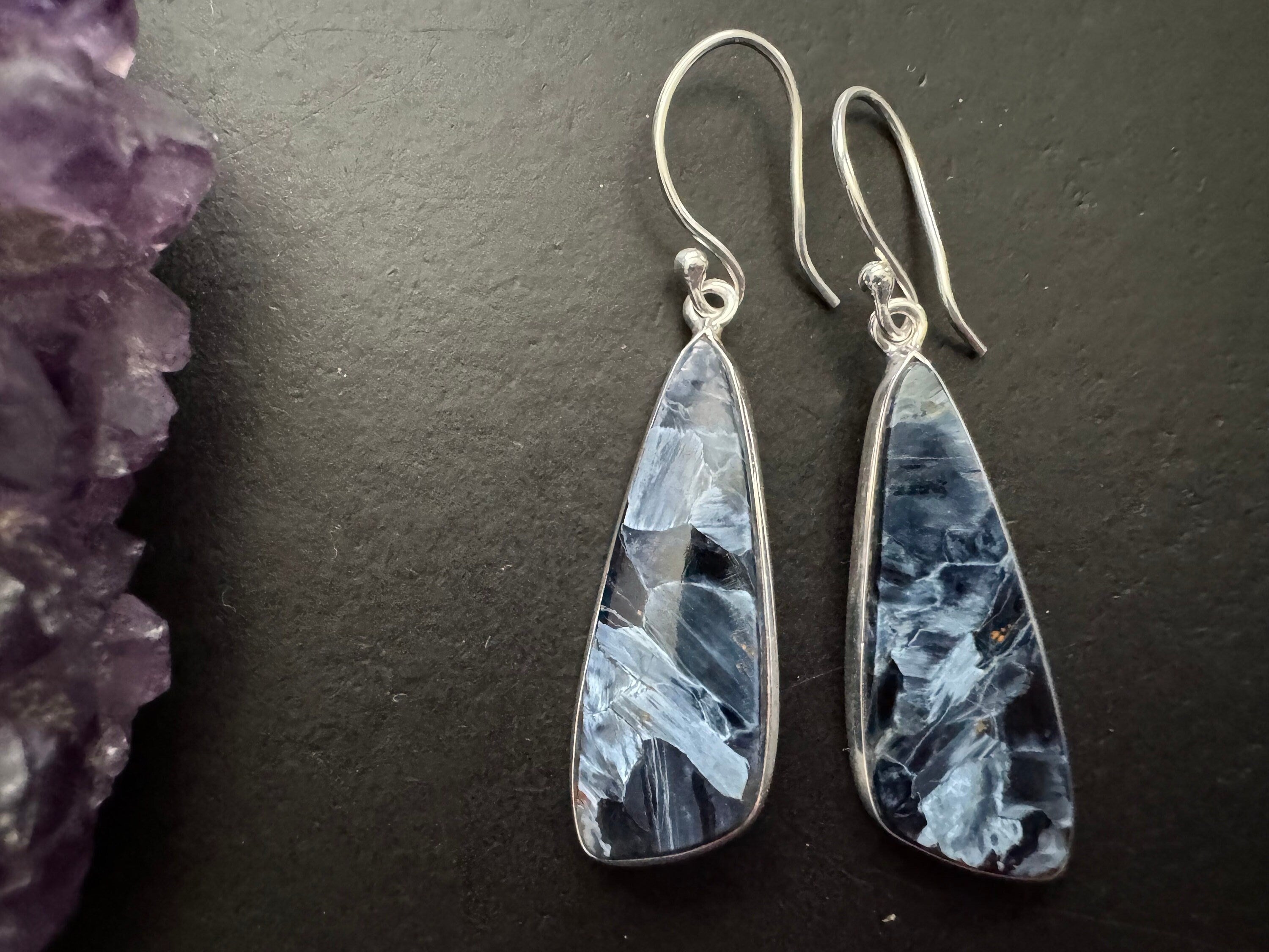 Pietersite earrings / 925 sterling silver / natural stone jewelry/ gifts for women