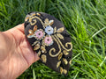 Floral statement headband, Handmade Knot Headband, Wide Knot Headband, Embellished Knot Headband, Seed Bead Headband, gifts for her