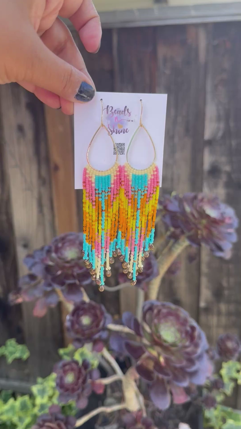 Handmade Statement beaded earrings, medium length earrings, boho earrings, seed bead earrings, gift for women