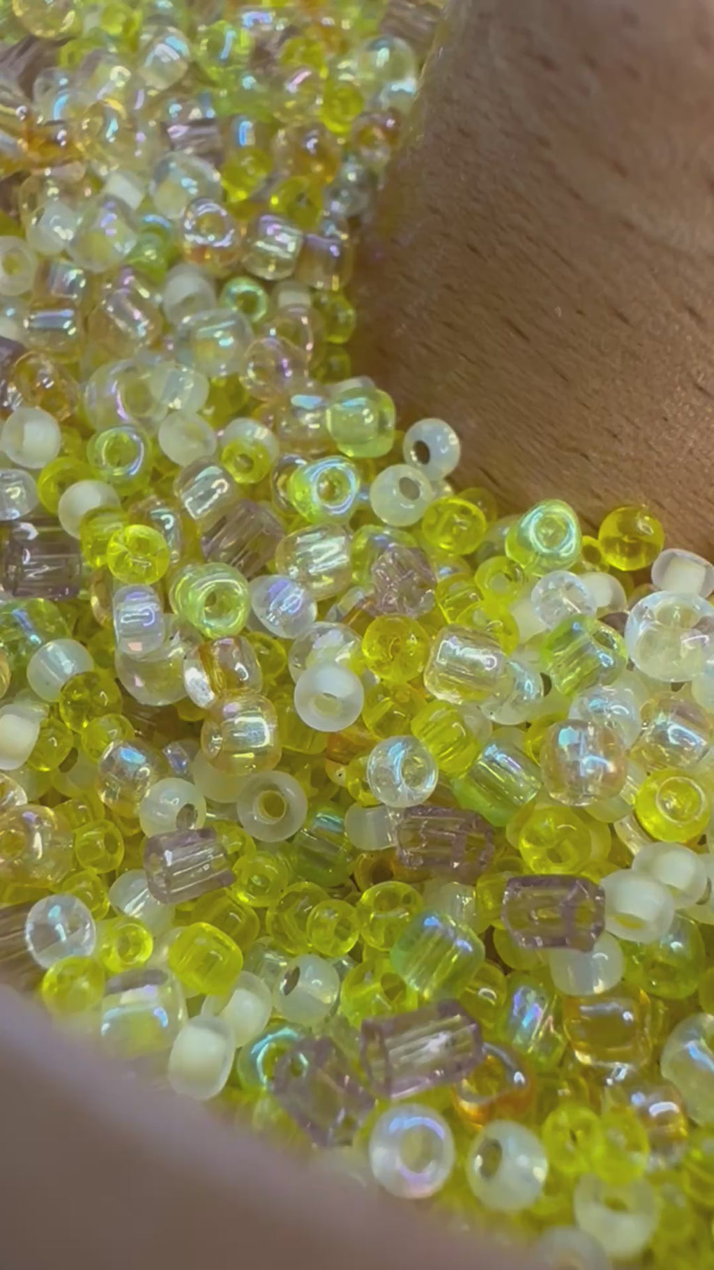 Lemon twist Mix Czech seed beads, size 11/0 and 12/0 2mm,3mm cubic beads 30 grams, C02