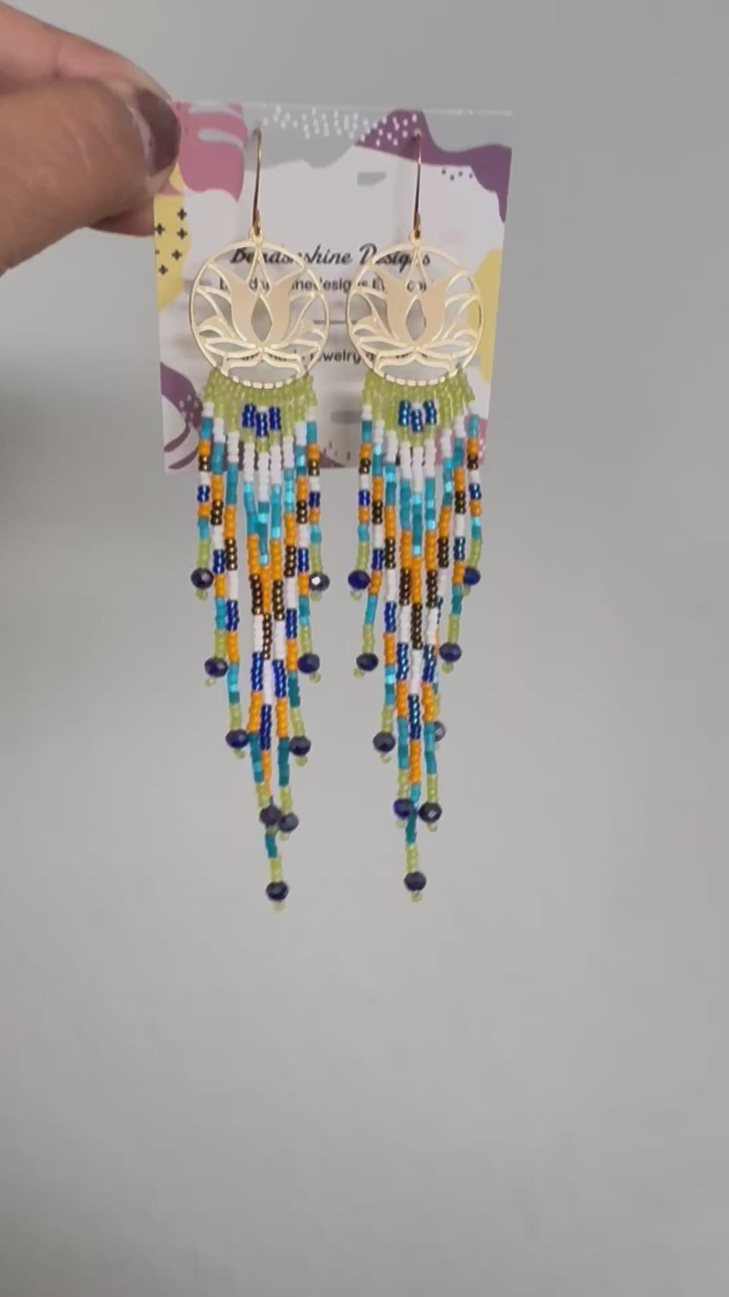 Handmade fringe beaded earrings,boho earrings, seed bead earrings, gift for women