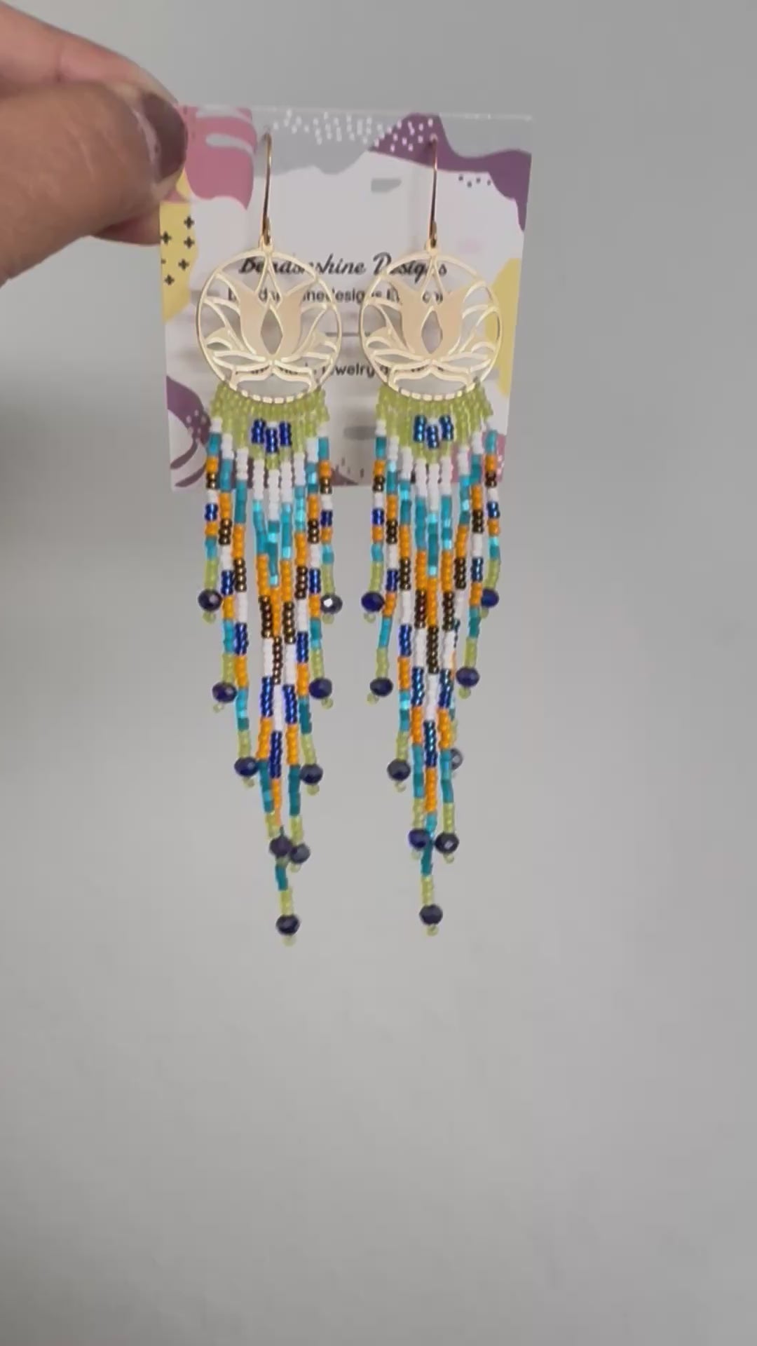Handmade fringe beaded earrings,boho earrings, seed bead earrings, gift for women