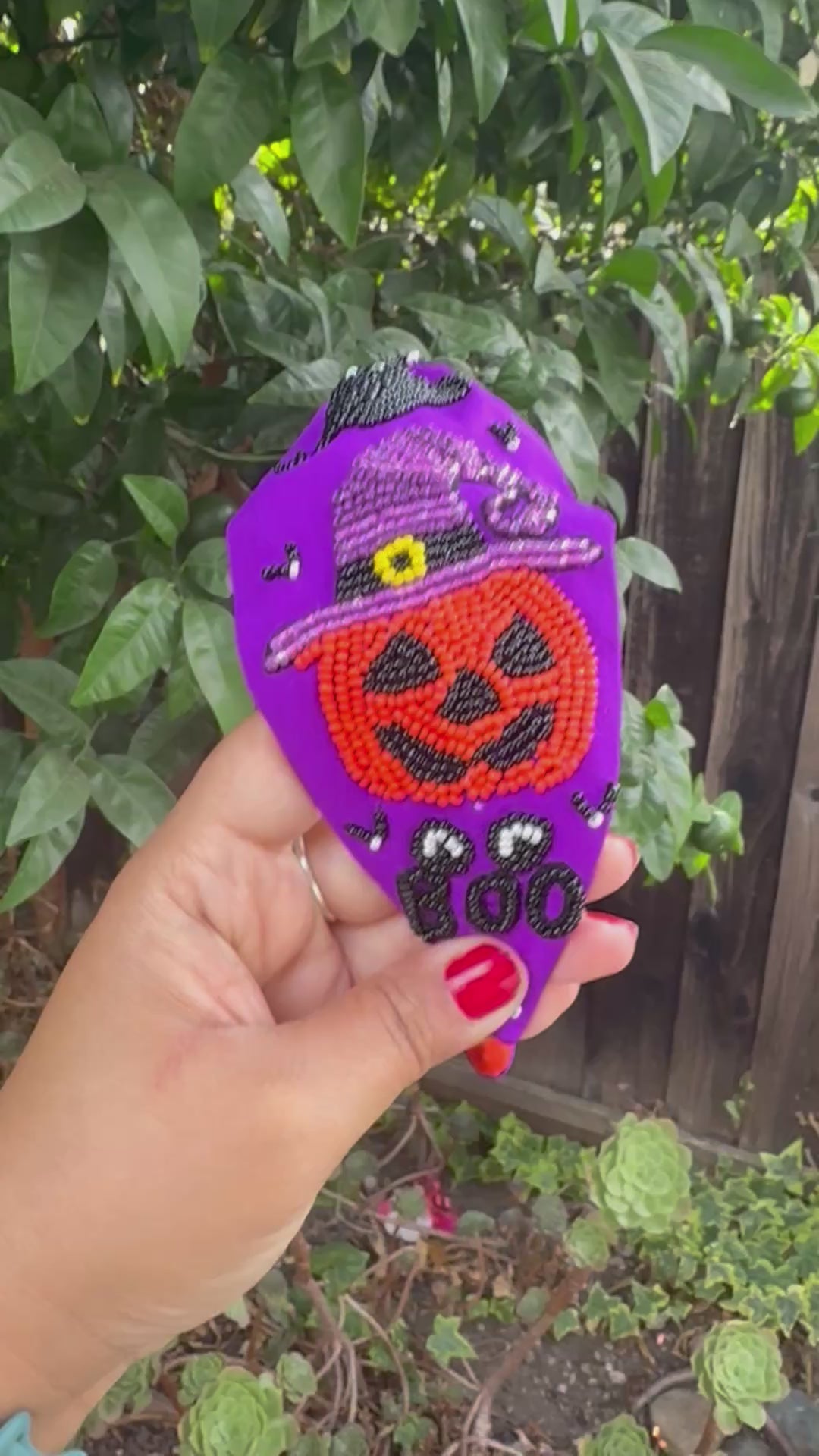Halloween Statement headband, Handmade Knot Headband, Wide Knot Headband, Embellished Knot Headband, Seed Bead Headband
