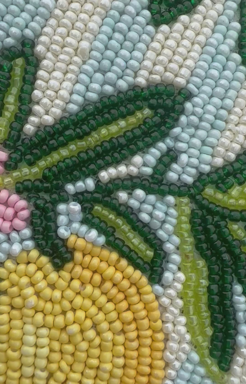 Lemon Beaded Clutch Bag | Handmade Beaded Envelope Clutch | Summer Citrus Purse | Statement Accessory | Tropical Summer Purse | double side